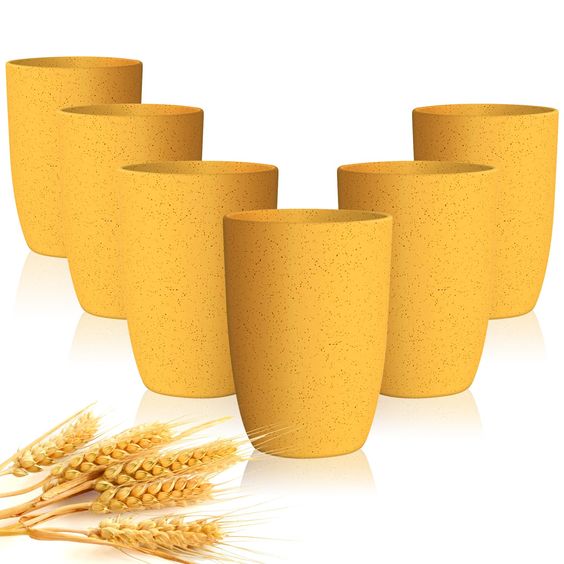 Kids' drinking cups made of wheat.