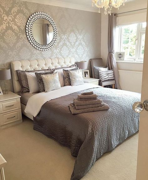 Elegant bed scene with soft color combination