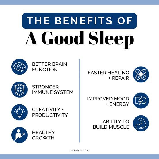 List of the health benefits associated with a good night's sleep